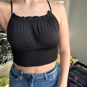 Urban Outfitters black high neck crop top